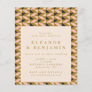 Budget All-in-One Art Deco Gouden Trouw Uitnodigin