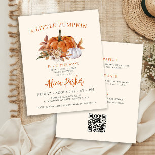 Budget all-in-one baby shower uitnodiging met pomp