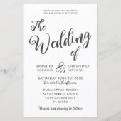 Budget All in One Black & White Wedding Invitation (Voorkant)