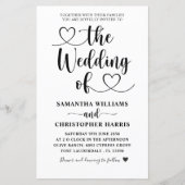 Budget All in One Black & White Wedding Invitation (Voorkant)