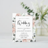 Budget All in One Calligraphy Rozen Wedding Invite (Staand voorkant)