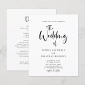 Budget All in One Calligraphy Wedding Invitation (Voorkant / Achterkant)