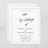 Budget All in One Calligraphy Wedding Invitation (Voorkant / Achterkant)