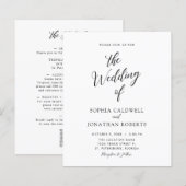 Budget All in One Calligraphy Wedding Invitation (Voorkant / Achterkant)