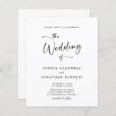Budget All in One Calligraphy Wedding Invitation (Voorkant / Achterkant)