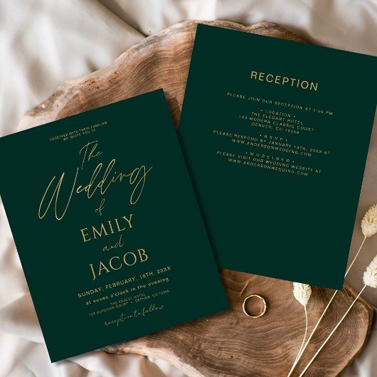 Budget All in One Emerald Green Gold Wedding
