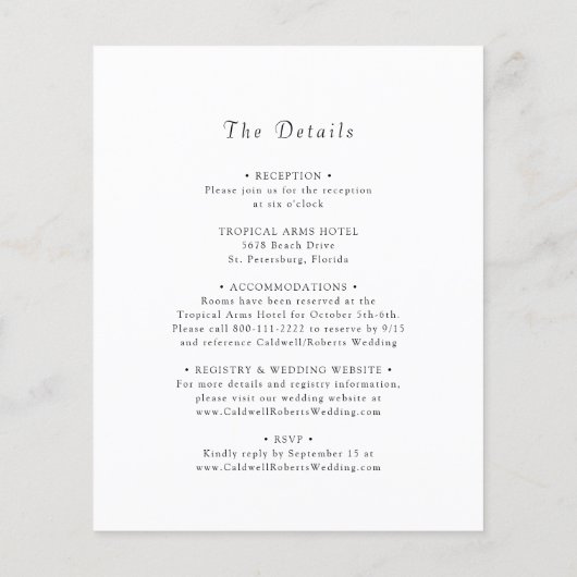 Budget All in One Green Leafy Lijst Wedding Invite (Achterkant)