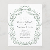 Budget All in One Green Leafy Lijst Wedding Invite (Voorkant)