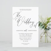 Budget All-in-One Zwart & Wit Trouwuitnodiging (Staand voorkant)