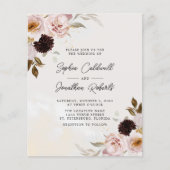 Budget Alles in een Boho Blush Bloemen Bruiloft Ui (Voorkant)