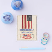 BUDGET Amerikaanse vlag 4e JULI BBQ Party nodigt u Flyer (Enkel)