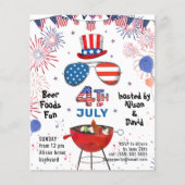 BUDGET Amerikaanse vlag 4e JULI BBQ Party nodigt u Flyer (Voorkant)