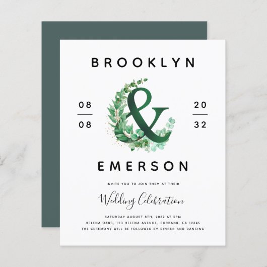 Budget Ampersand Greenery Wedding (Voorkant / Achterkant)