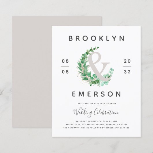 Budget Ampersand Greenery Wedding (Voorkant / Achterkant)
