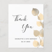 Budget anniversaire 50 eucalyptus carte de remerci (Devant)