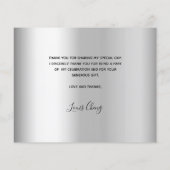 Budget anniversaire argent photo carte de remercie (Dos)