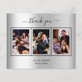 Budget anniversaire argent photo carte de remercie (Devant)