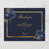 Budget Anniversaire bleu or photo carte de remerci (Devant)