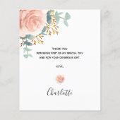 BUDGET Anniversaire carte de remerciements à eucal (Dos)