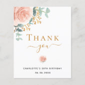 BUDGET Anniversaire carte de remerciements à eucal (Devant)