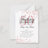 Budget Anniversaire Confetti Rose Gold Invitation (Devant)