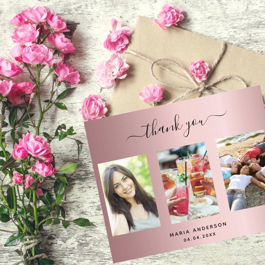 Budget anniversaire photo blush rose carte de reme