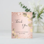 Budget anniversaire rose eucalyptus carte de remer (Debout devant)