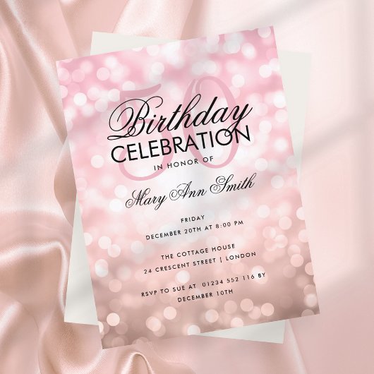 Budget Anniversaire Rose or Étincelle Invitation l