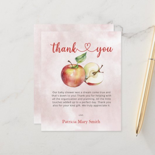 Budget Apple de notre Carte de remerciements de Ba (Devant/Arrière en situation)