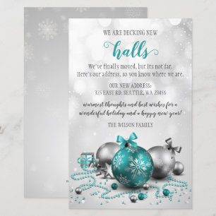 Budget Aqua Decing New Halls Moving Holiday Kaart