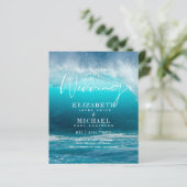 BUDGET Aqua Ocean Wedding Invite Beach Destination (Staand voorkant)