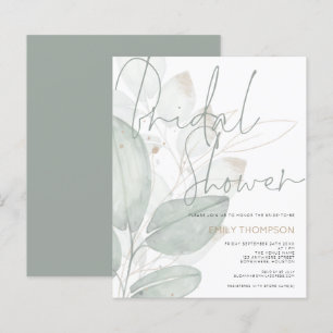 Budget Aquarel Loof Bruids Bruiloft Uitnodiging