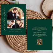 Budget Arch 3-Foto Groene QR-code Save the Date