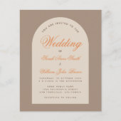 Budget Arch Earthy Neutrals Wedding Uitnodiging (Voorkant)