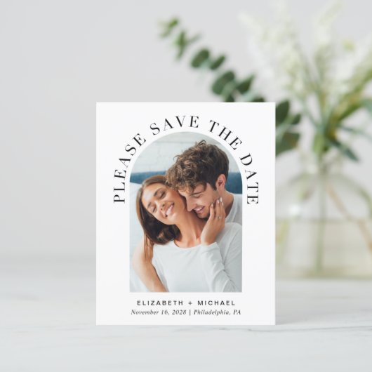 Budget Arch Photo QR Code Save the Date (Staand voorkant)