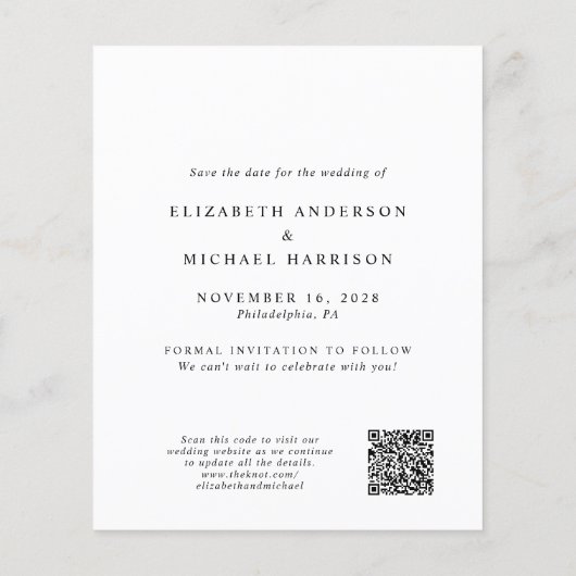 Budget Arch Photo QR Code Save the Date (Achterkant)