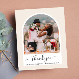 Budget Arched Photo Cream Wedding Hartelijk dank