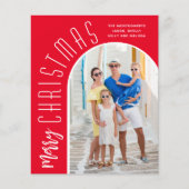 Budget Arrondi Joyeux Cartes photos rouges de Noël (Devant)