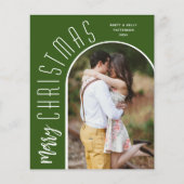 Budget Arrondi Joyeux Cartes photos verts de Noël (Devant)