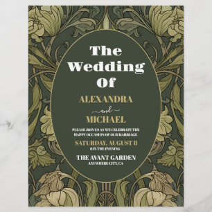 Budget Art Nouveau Bruiloft met Vintage Bloemen Flyer