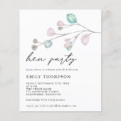 Budget Artsy Feuilles Hen Party Invitation (Devant)