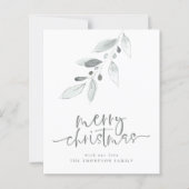 Budget Artsy Feuilles Joyeux Noël Carte de vacance (Devant)