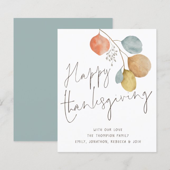 Budget Artsy verliest Script Happy Thanksgiving Ka (Voorkant / Achterkant)