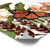 Budget Automne Baby shower Floral Affiche de bienv (Coin)