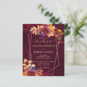 Budget Automne Feuilles Fleurs Bourgogne Mariage I (Debout devant)