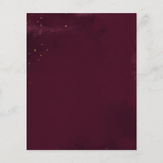 Budget Automne Feuilles Fleurs Bourgogne Mariage I (Dos)