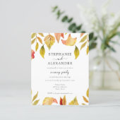 Budget Automne Feuilles Mariage Soirée Invitation (Debout devant)