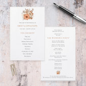 Budget Automne Florals Programme de mariage du feu