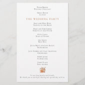 Budget Automne Florals Programme de mariage du feu (Dos)