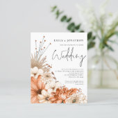 Budget Autumnal Florals Script Wedding Invite (Staand voorkant)